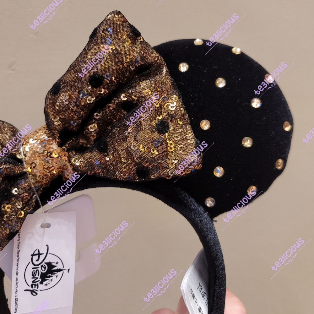 DISNEY PARKS CRYSTAL POLKA DOT GOLD EARS - Picture 4 of 5